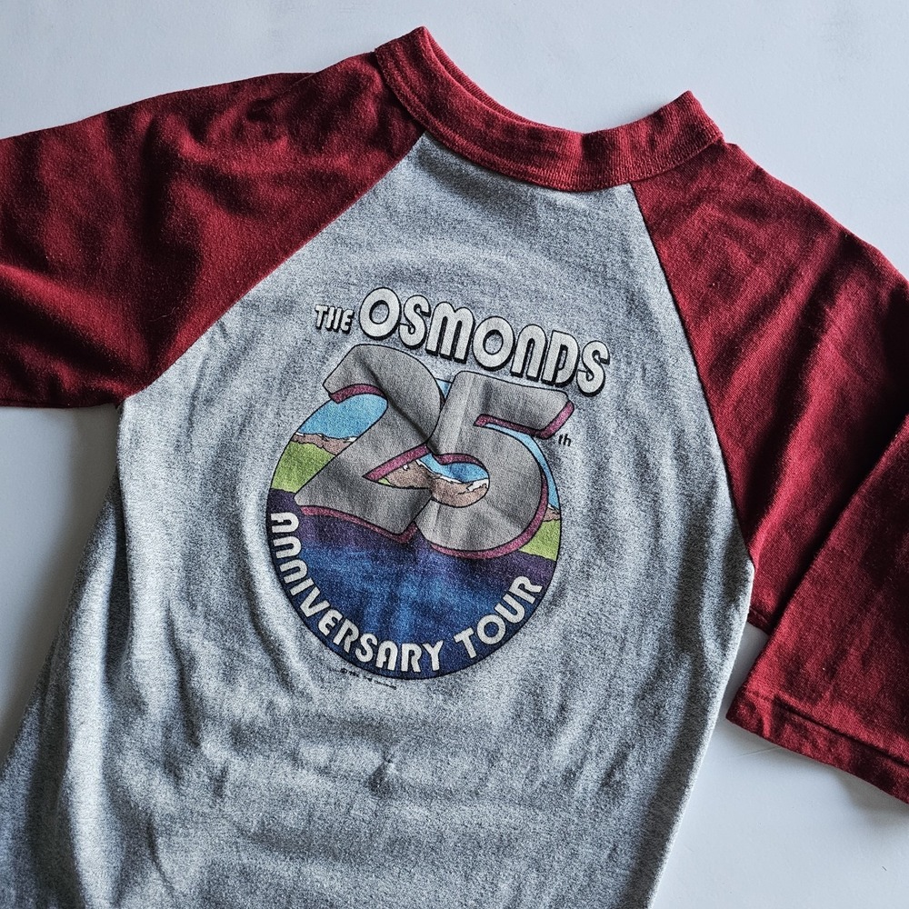 The Osmonds 25th Anniversary Tour‎ 1982 Vintage Raglan Shirt Womens S Concert